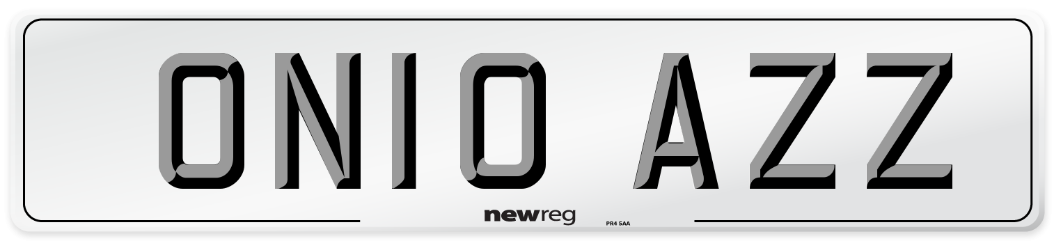 ON10 AZZ Number Plate from New Reg